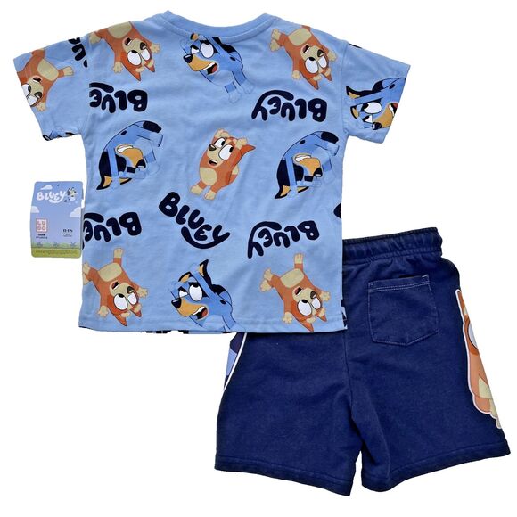 Bluey Bingo Two Piece Set Short Sleeve Shirt and Shorts Clear Sky Size 4T NWT - Picture 2 of 7